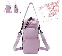 Genérico Water Bottle Shoulder Bag - The Ultimate Outdoor Companion, Hands-Free Crossbody Bottle Holder, Adjustable Strap&Pockets (Purple)