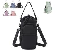 Genérico Water Bottle Shoulder Bag - The Ultimate Outdoor Companion, Water Bottle Bag Crossbody Holder for Camping Outdoor Sports Insulated Carrier Purse with Adjustable Strap (Black)