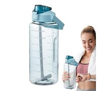Generico Water Bottles - 2 l Cycling Drinking Water Cups With Marker And Straw | Leak Proof Fits Cup Holders | Fitness Accessories for Camping, Football And Sports, Gym, Work