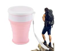 Genérico Water Cup - Silicone Folding Cup, 350ml Silicone Camping Cups | Foldable Cupswith Lid, Portable For Camping, Hiking, Outdoors, Travel | Folding Pocket Size, & Easy To Clean