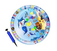 Genérico Water Play Mat For Cats - Round Sensory Water Fun Pad, Thickened PVC Unbreakable Pet Bed, Interactive Inflatable Toy | Summer Mattress For Cats Dogs Boys Girls with Air Pump