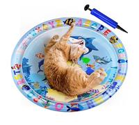 Genérico Water Play Mat for Cats - Round Sensory Water Fun Pad, Thickened PVC Unbreakable Pet Bed, Interactive Inflatable Toy | Summer Mattress for Cats Dogs Boys Girls with Air Pump