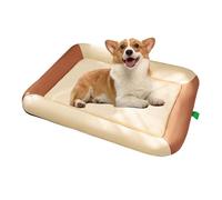Genérico Water Resistant Dog Bed, Soft Cat Resting Pad, High Rebound Foam, Anti-Slip Base and Pet Sleeping Mat for Car, Patio, Living Room, Study, 19.69x15.75x3.15 Inches, Green and Yellow