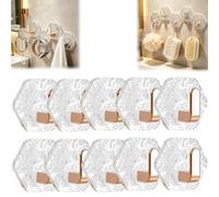 Genérico Water Ripples Hexagonal Self Adhesive Hooks, Square No Drill Bathroom Kitchen Wall Hook, Glacier Heavy Duty Waterproof Adhesive for Towels,Keys & Homes Decor