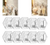Genérico Water Ripples Hexagonal Self Adhesive Hooks, Square No Drill Bathroom Kitchen Wall Hook, Glacier Heavy Duty Waterproof Adhesive for Towels,Keys & Homes Decor