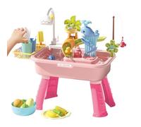 Genérico Water Table Educational Beach Toys - Play Sink with Running Water | Sensory Watêr Activity Tables | Electric Watêr Play Table for 4-8 Years Old with Fishing Game Indoor Outdoor Toy