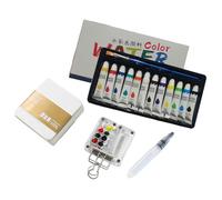 Genérico Watercolor Kit - 12/24 colors portable watercolor palette set | Water Color Art Kit | Small Portable Professional Art Supplies for Outdoor Beginners, Artists, Amateurs Hobbyists