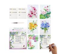 Genérico Watercolor Paint Adult Set,12 Colors Professional Workbook with Pen - Watercolor Crafts Supplies - for Home Studio School College Travel Trip Car Desktop Outside Pottery Mural Sketching