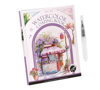 Genérico Watercolor Workbook,Calm Down Art Activity | Painting Watercolor Workbook Set | For Teens Women Students Road Trip Dorm Party Classroom Home Travel171/200)