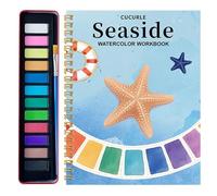 Genérico Watercolor Workbook | Watercolor Coloring Book With 12 Colors For Adults | Kit Drawing Coloring Beginners Teens Home Learning Travel School Art Class