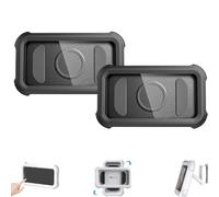 Genérico Waterproof 480° Shower Phone Holder, Rotatable, Adjustable Wall & Bathtub Mount with Anti-Fog, Touch Screen Case, Retractable Stand for Bathroom, Kitchen & Shower Use (2×Black)