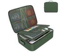 Genérico Waterproof Document Storage,Fire and Waterproof Document Storage,Fireproof Document Box with Lock,Important Document Organizer,Waterproof Safe Bag File Storage Organizer Box (Green)