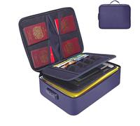 Genérico Waterproof Document Storage,Fire and Waterproof Document Storage,Fireproof Document Box with Lock,Important Document Organizer,Waterproof Safe Bag File Storage Organizer Box (Blue)