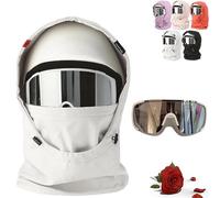 Genérico Waterproof Fleece Lined Hood, 3-in-1 Winter Windproof Full Cover Ski Mask - Cold Weather Gear for Skiing, Riding (White)