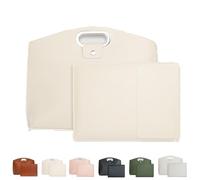 Genérico Waterproof Leather 14-16in 2PCS Laptop Bag for Women Handbag, 2PCS Women's Laptop Tote Bag Set for Woman (Beige)