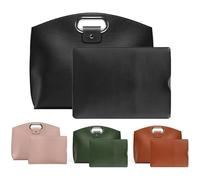 Genérico Waterproof Leather 14-16In 2PCS Laptop Bag for Women Handbag iPad Cases, Work Tote Bag Briefcase (Black)