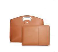 Genérico Waterproof Leather 14-16in 2PCS Laptop Bag for Women Handbag, Large Tote Bags, Work Tote Bag Briefcase for Women (Brown)