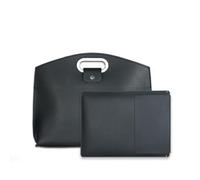 Genérico Waterproof Leather 14-16in 2PCS Laptop Bag for Women Handbag, Large Tote Bags, Work Tote Bag Briefcase for Women (Black)