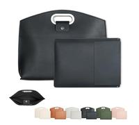 Genérico Waterproof Leather 14-16in 2pcs Laptop Bag For Women, Oceantree Laptop Bag for Women Handbag (Black)