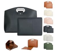 Genérico Waterproof Leather 14-16in 2PCS Laptop Bag for Women,Work Tote Bag Set,Leather Handbag Briefcase,for Laptops and iPad Cases (Black)