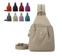 Genérico Waterproof Oxford Large Capacity Convertible Shoulder Bag,Outdoor Travel Hiking Chest Bag,Crossbody Bags for Women (Khaki)