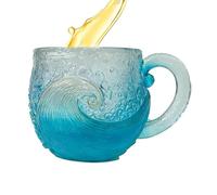Genérico Wave Coffee Mug - Textured Sea Wave Resin Cup with Stainless Steel Liner - Coastal Theme Beach Mug for Coffee & Wine - Nautical Gift for Sea Lovers