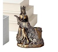 Genérico Wealth Goddess Figurine Decor - Goddess of Wealth Pen Holder Statue, Desk Ornament | For Home Office Housewarming Entryway Study Room Bookshelf Tabletop Spiritual Decoration Accessory