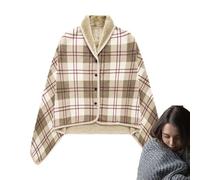 Genérico Wearable Blanket | Flannel Cozy Giant Blanket Shawl Poncho with Buttons | Soft Thick Flannel Throw for Sofa, Travel, Office | Comfortable Loungewear Blanket for All Seasons