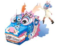 Genérico Wearable Cardboard Dragon Toys - 3D Dragon Making Craft Toy | Cartoon Traditional Wearable Costume System, Creative Playset Accessory for Boys Girls Children Adults Party Role Play