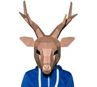Genérico Wearable Deer Head Cover Paper Mask Model Animal Cosplay 3D DIY Papercraft Origami Headgear Masked Ball Prom Party Puzzles Toys