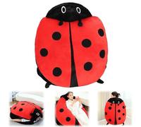 Genérico Wearable Ladybug Pillow,Cute Warm Removable Giant Ladybug Pillow,Oversized Stuffed Soft Plush Big Bug Pillows for Children and Adults (60cm/23.6inch)