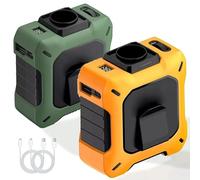 Genérico - Wearable Waist Fan & Power Bank with Desktop, 8000mAh Battery. With Clip & Flashlight (Orange+Green)
