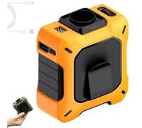 Genérico Wearable Waist Fan & Power Bank With Desktop Stand, Rechargeable Wearable Neck Fans for Outdoor, Camping, Traveling (Orange)