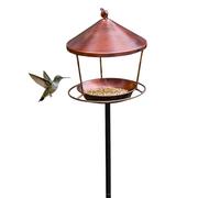 Genérico Weather Resistant Bird Bath, Vintage Outdoor Feeder Basin, 14x10 Inches Parakeet Bath Tub with Stand, Metal Garden Feeder, Backyard Bird Baths with Rustic Style, Pet Accessory for Yard Lawn