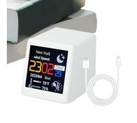 Genérico Weather Station Clock,3.5x4.8x4 Small Digital Weather Forecast - Effortless Time Management Home Humidity Monitor Rechargeable Date Time Portable Desktop Smart Control Alarm For Wall Desk