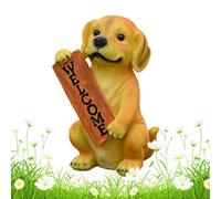 Genérico Weatherproof Puppy Sculpture, Welcome Garden Dog Statue, 9.84 Inches Figurine with Resin Build, Hand Painted Canine Lawn Ornament, Porch Decor with Realistic Finish, Patio Accessory for Yard