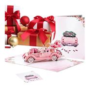 Genérico Wedding Card - 3D Car Decoration Greeting Card, 5.91x7.87 inches Wedding Blessing Design with Heartfelt Message, Celebration Cards for Engagement Ceremony Special Occasions Family