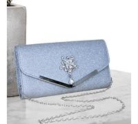 Genérico Wedding Clutch Handbag - 9.45 Inches Stylish Women’s Evening Purse with Chain Strap and Secure Magnetic Lock Compact Elegant Storage Pouch for Dinner, Party, or Special Occasions