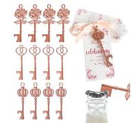 Genérico Wedding Favors Bottle Opener, Rose Gold Key Bottle Openers with Escort Tag Cards & Keychain, Elegant Bridal Shower Party Favors for Guests, Wedding Reception, Engagement Celebration