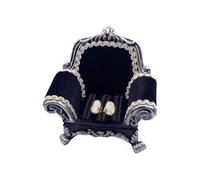 Genérico Wedding Ring Stand - 1:12 Resin Black Sofa Jewelry Holder | Miniature Ring Display for Engagement or Proposal, Bridal Parties, Birthdays, Christmas Home Decor and Special Occasions