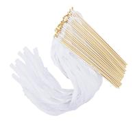 Genérico Wedding Streamers - 50 Pieces Holiday Sticks | Wand Streamers Decoration Prop with Bell | Silk Fairy Wands, Party Guest for Wedding Send Off Bridal Shower Birthday Holiday Celebration, 30cm