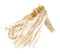 Generico Wedding Streamers - 50 Pieces Holiday Sticks | Wand Streamers Decoration Prop with Bell | Silk Fairy Wands, Party Guest for Wedding Send Off Bridal Shower Birthday Holiday Celebration, 30 cm