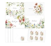 Genérico Wedding Thank You Cards | Watercolor Floral Blessing Message Notes,4 Pieces Thank You Notes with Envelope | for Birthday Party Mothers Day Wedding Bridal Shower