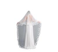 Genérico Wedding Veils Cathedral Flower Decor Edge Tulle 2 Tier Cover Face With Comb