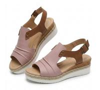 Genérico Wedge Sandals for Women Womens Espadrilles Wedges Summer Dressy 2026 Open Toe Ankle Strap Espadrilles Sandals Slipper Outdoors Slip-on Platform Dressy Summer Dress Shoes (Pink,39)