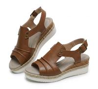Genérico Wedge Sandals for Women Womens Espadrilles Wedges Summer Dressy 2026 Open Toe Ankle Strap Espadrilles Sandals Slipper Outdoors Slip-on Platform Dressy Summer Dress Shoes (Brown,41)