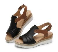 Genérico Wedge Sandals for Women Womens Espadrilles Wedges Summer Dressy 2026 Open Toe Ankle Strap Espadrilles Sandals Slipper Outdoors Slip-on Platform Dressy Summer Dress Shoes (Black,37)