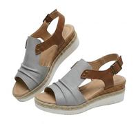 Genérico Wedge Sandals for Women Womens Espadrilles Wedges Summer Dressy 2026 Open Toe Ankle Strap Espadrilles Sandals Slipper Outdoors Slip-on Platform Dressy Summer Dress Shoes (Grey,43)