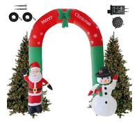 Genérico Weihnachts Aufblasbarer - 2,4 m LED Weihnachtsbogen mit Weihnachtsmann & | Aufblasbare Deko für Einfahrt, Garten, Terrasse, HOF, Party, Winterferien und Festliche Events