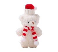 Genérico Weihnachts,Gefüllter Weihnachtsbär | Weihnachtsplüsch brauner weißer Bär - Kuchendeckel, Heimdekoration, 16 cm, Weiche Weihnachts, gefüllt für Geburtstag, Neujahr, Party